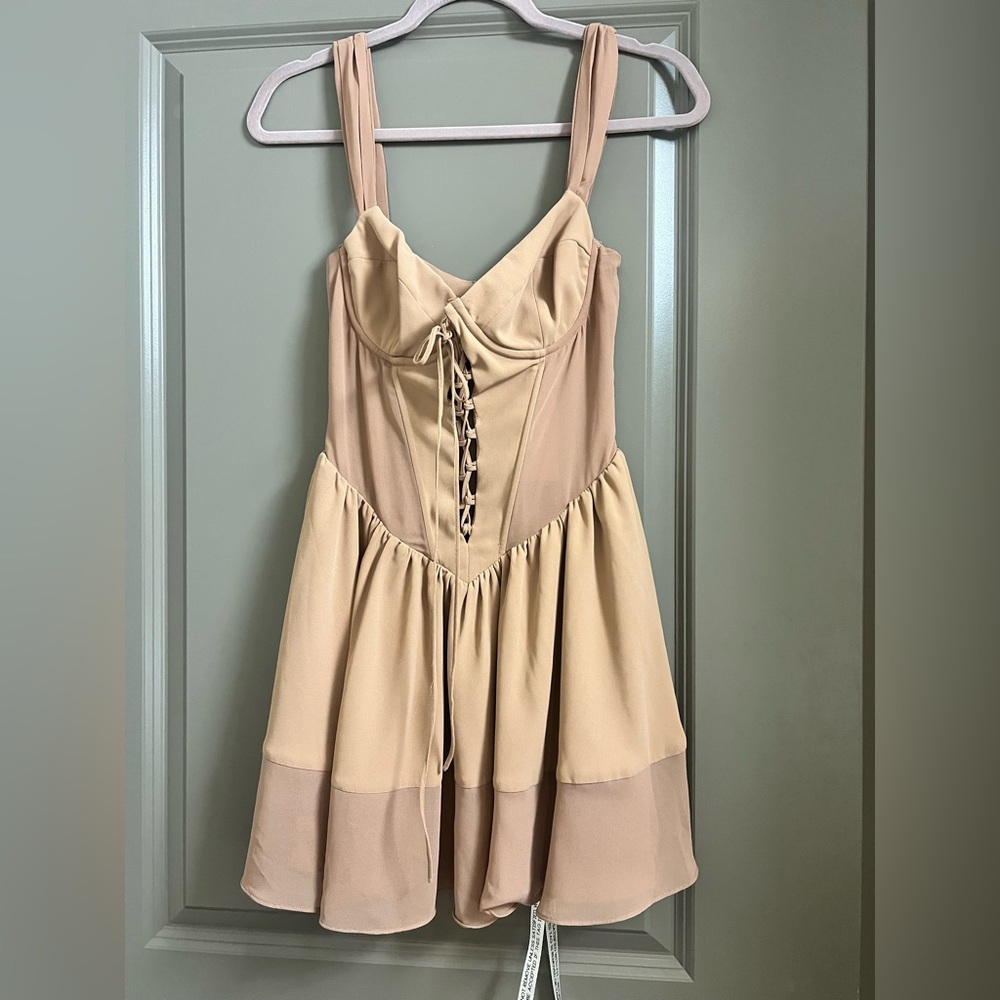 Mistress Rocks Cinnamon Lace Up Mini Dress Small - Picture 3 of 6